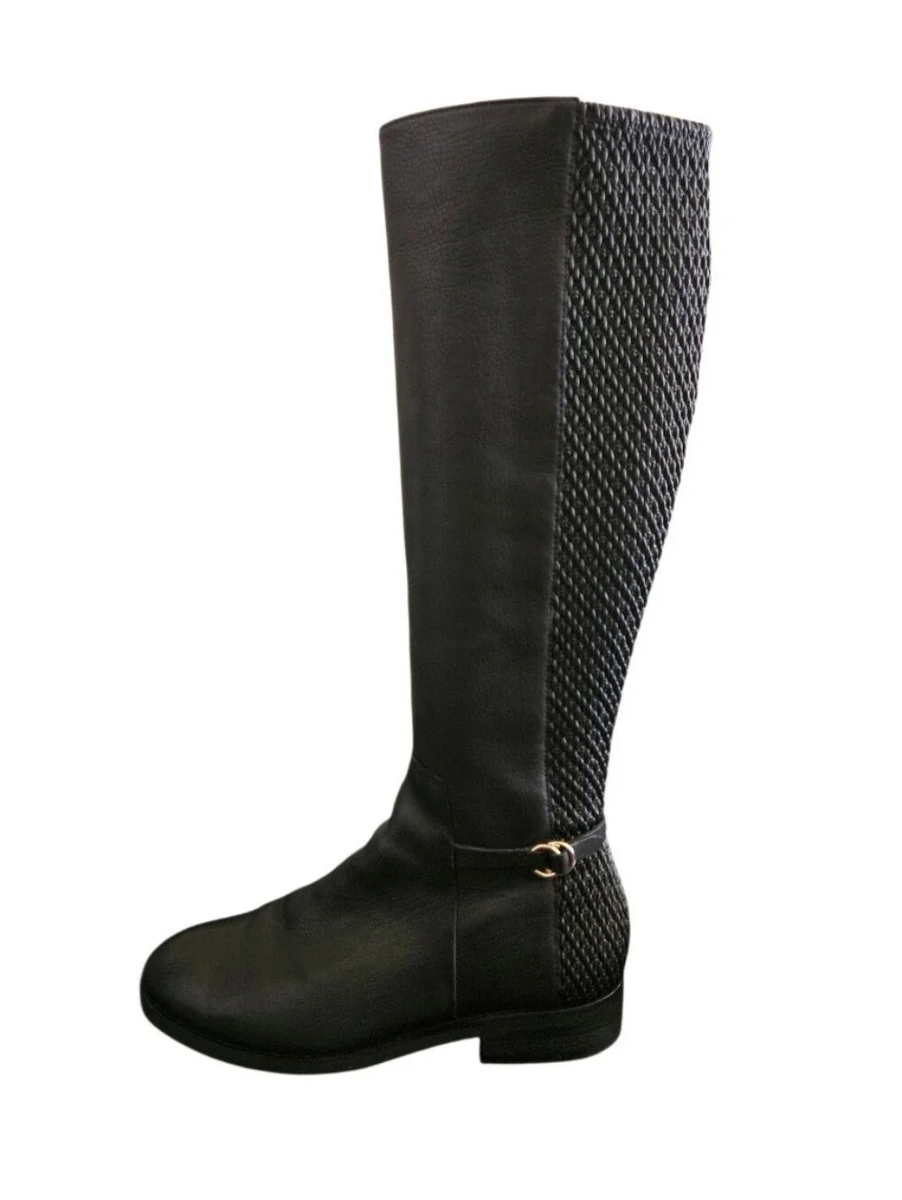 Cole Haan Isabell Stretch Knee-High Black Leather Riding Boots Size 7.5 B